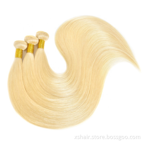 Blonde 613 virgin human hair bundles straight cuticle aligned raw 613 virgin human hair bundles with closure